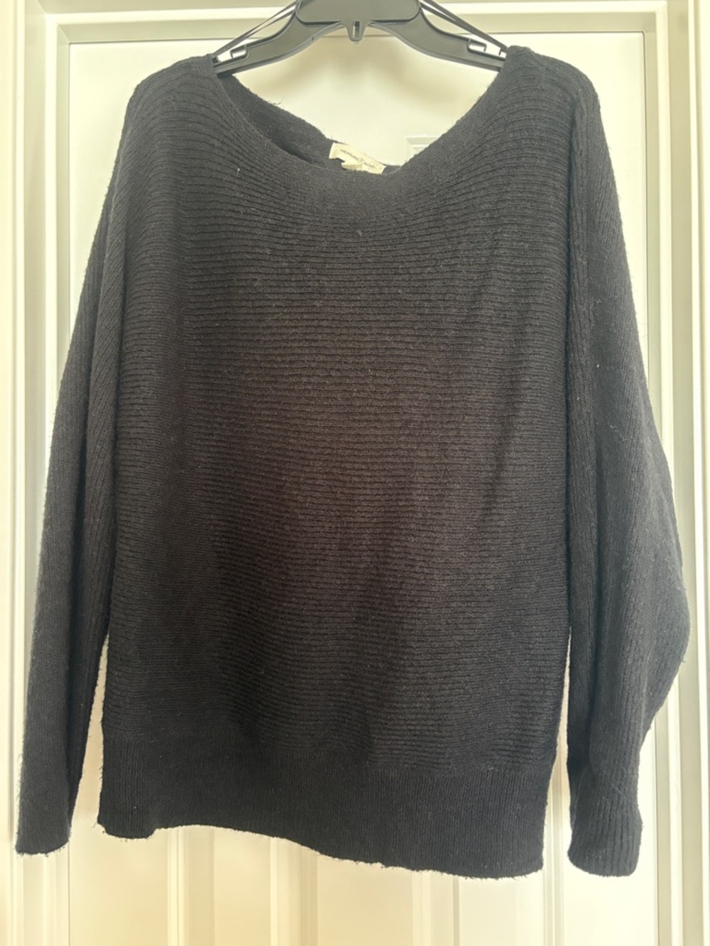 Treasure & Bond Black Ribbed Crew Neck Sweater
